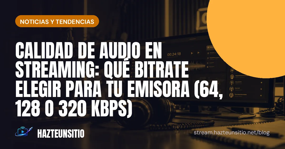 Calidad de audio en streaming: qué bitrate elegir para tu emisora (64, 128 o 320 kbps)